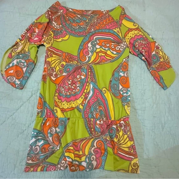 Trina Turk Vibrant Swirl Design Swim Cover Up / Dress - Picture 3 of 13